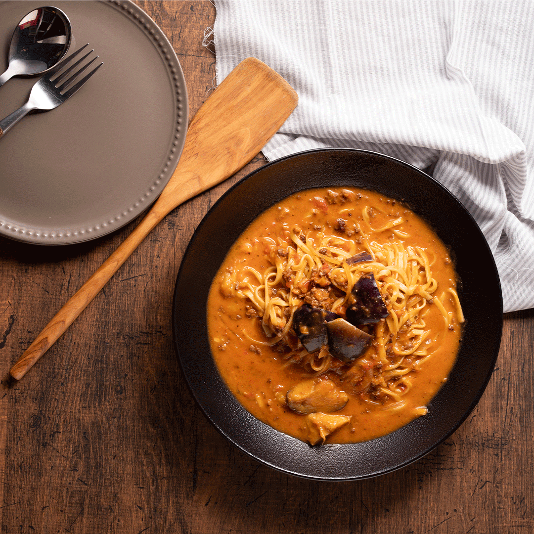 国産牛肉と揚げ茄子の自家製ミートソースパスタ3個セット※ギフトボックス付き